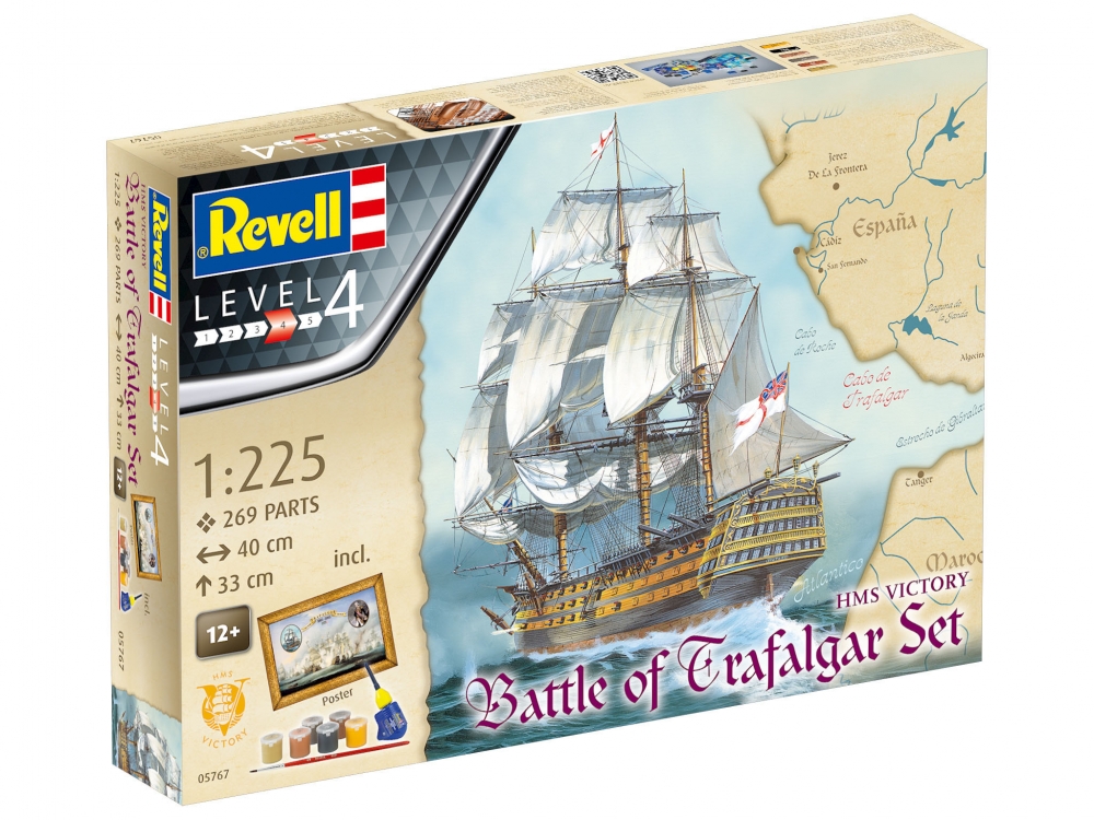 Machetă de asamblat, Revell, Set cadou, Bătălia de la Trafalgar, 269 piese