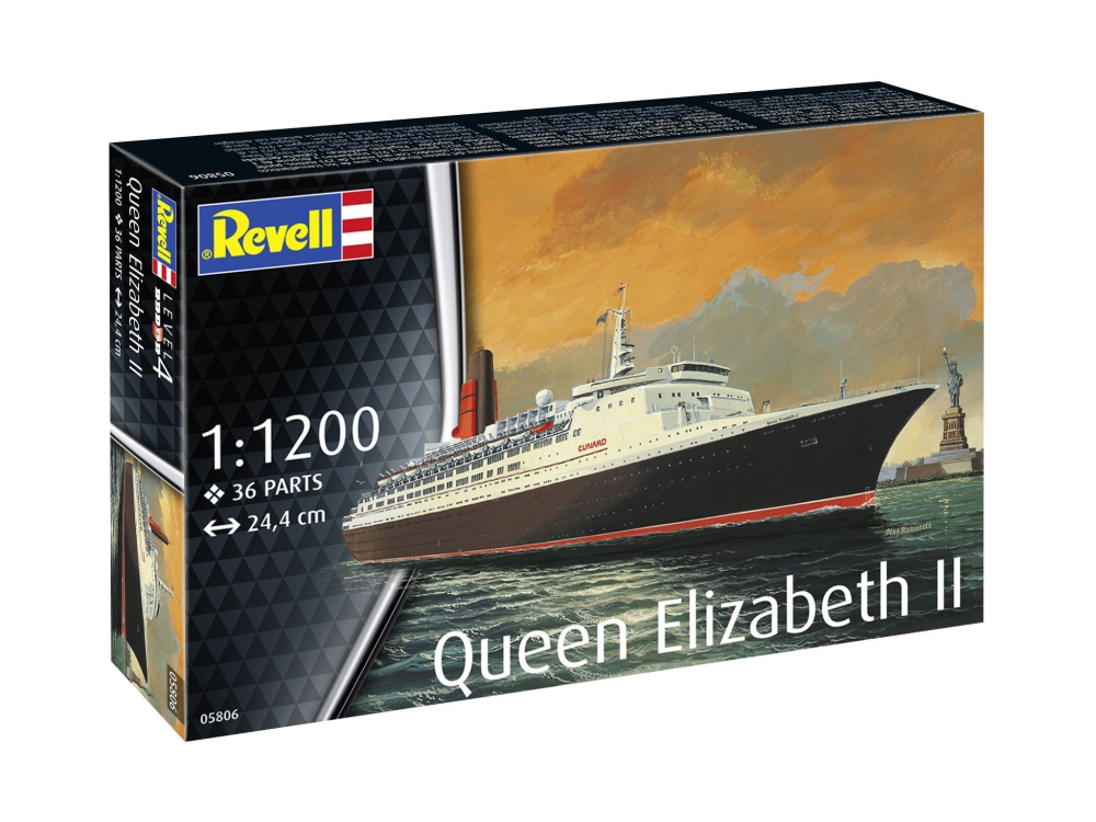 Machetă de asamblare, Revell, Nava de croazieră Regina Elisabeta a II-a, 36 de piese