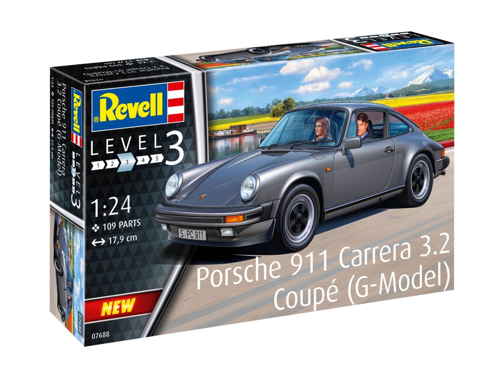 Macheta de asambalt masina Revell Porsche 911 Carrera 3.2 Coupé G-Model, 35.1 cm
