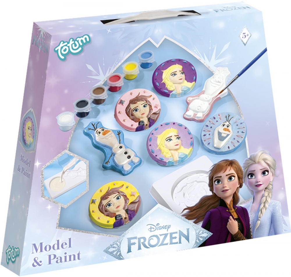 Trusa creativa, Totum, Frozen, figurine din ipsos DIY