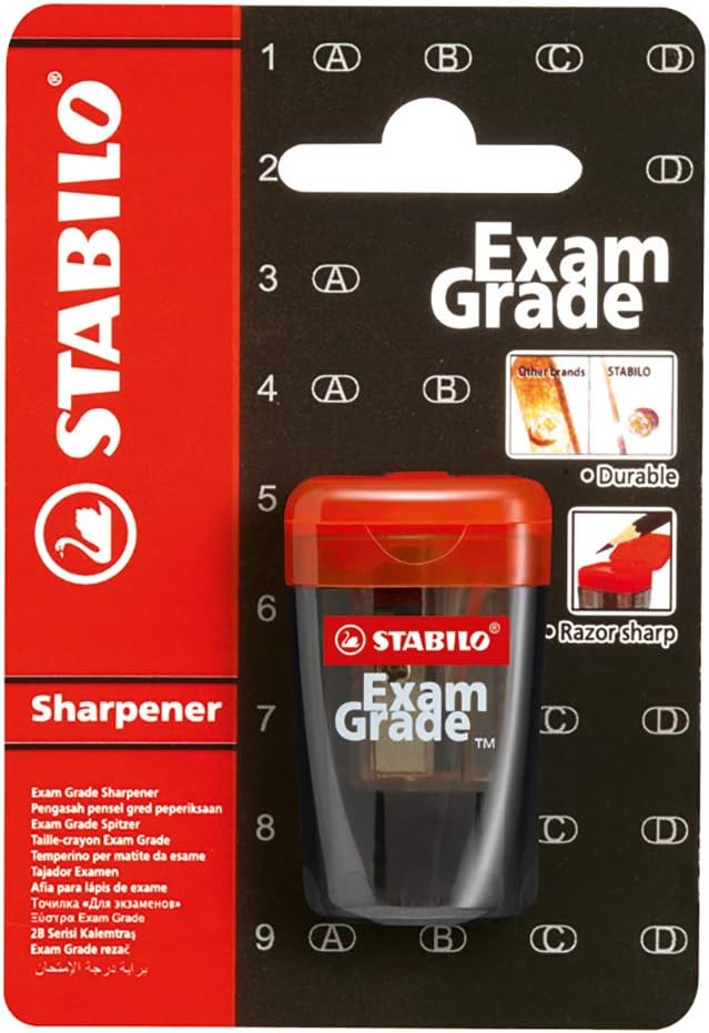 Ascutitoare, Stabilo, Inox, Exam Grade, Rosu/Maro