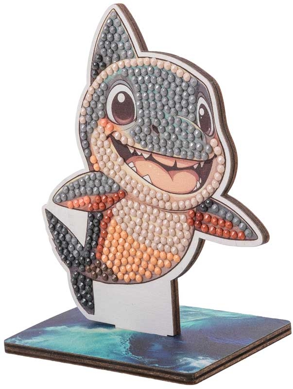 Kit de broderie cu diamante, Craft Buddy, Crystal Art Buddies, Shark, 7 piese