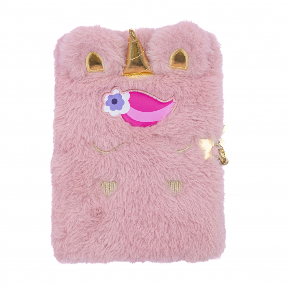 Jurnal cu lacăt ASTRABAG Unicorn pufos, A5