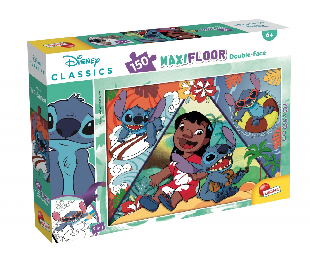 Puzzle, Lisciani, Lilo Stitch, Puzzle cu doua fete 150 piese