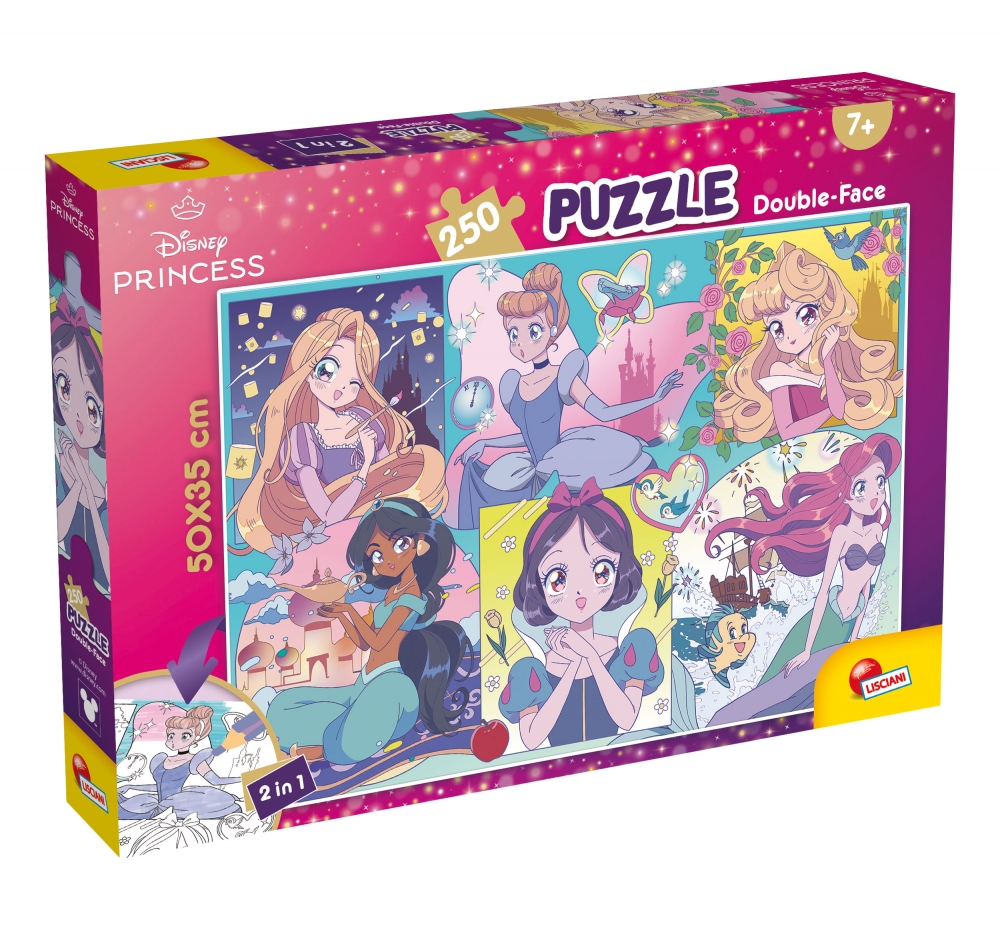 Puzzle, Lisciani, Princess Manga, Puzzle cu două fețe 250 piese
