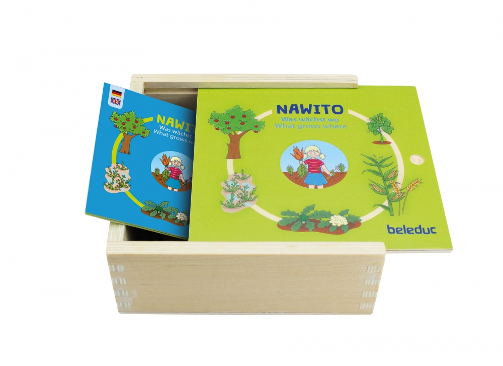 Joc de logică din lemn cu puzzle, Beleduc, Nawito, Unde crește ce, 30 de piese