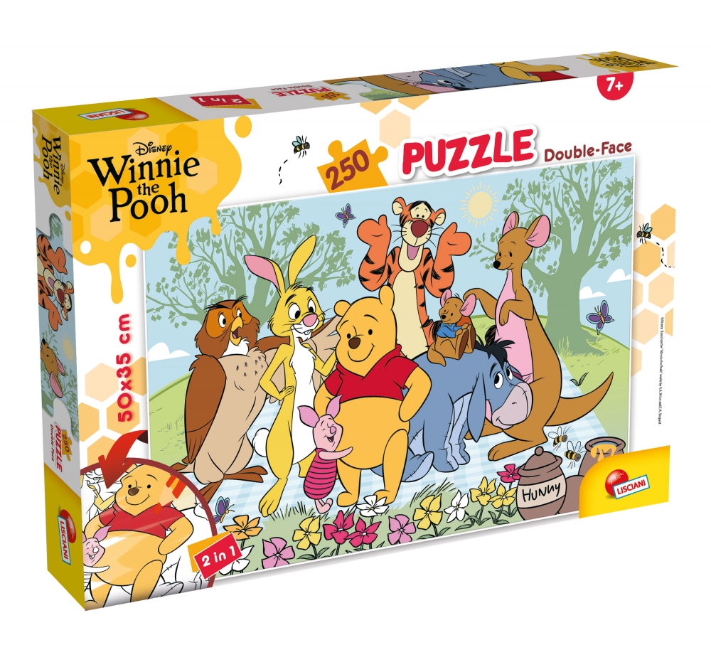 Puzzle, Lisciani, Winnie the Pooh, puzzle față-verso, 250 de piese