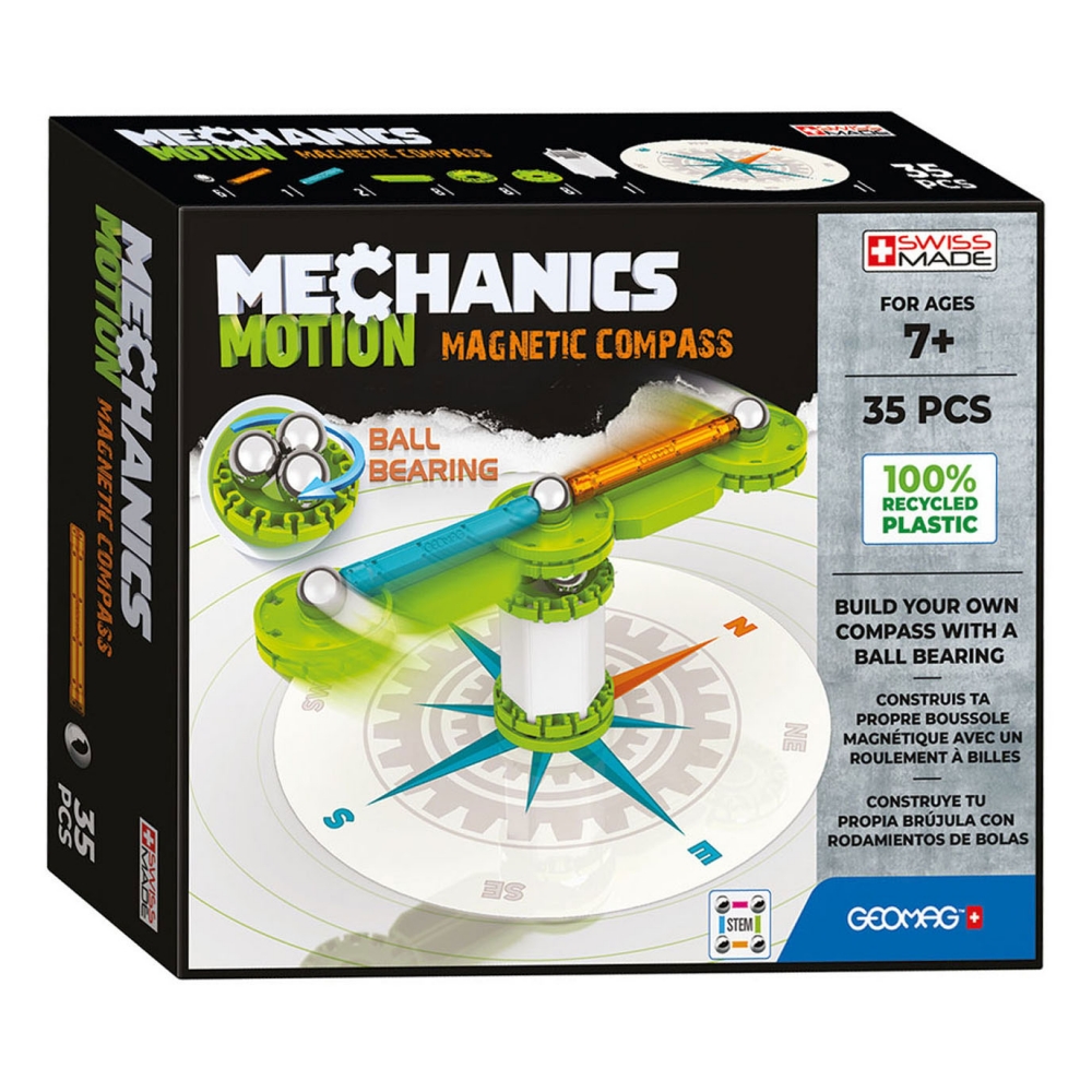 Set de constructie busola, Geomag ,Mechanics Motion, 35 buc