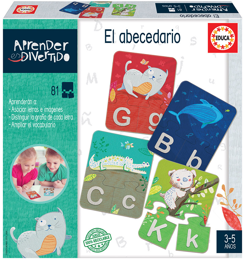 Puzzle educational, Educa, Invatarea alfabetului, 81 piese