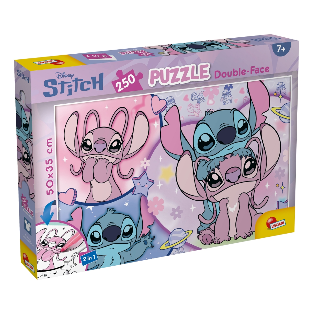 Puzzle, Lisciani, Stitch, puzzle față-verso, 250 de piese