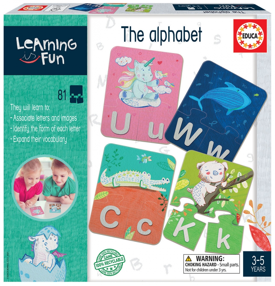 Puzzle educativ, Educa, Alfabet, 81 piese