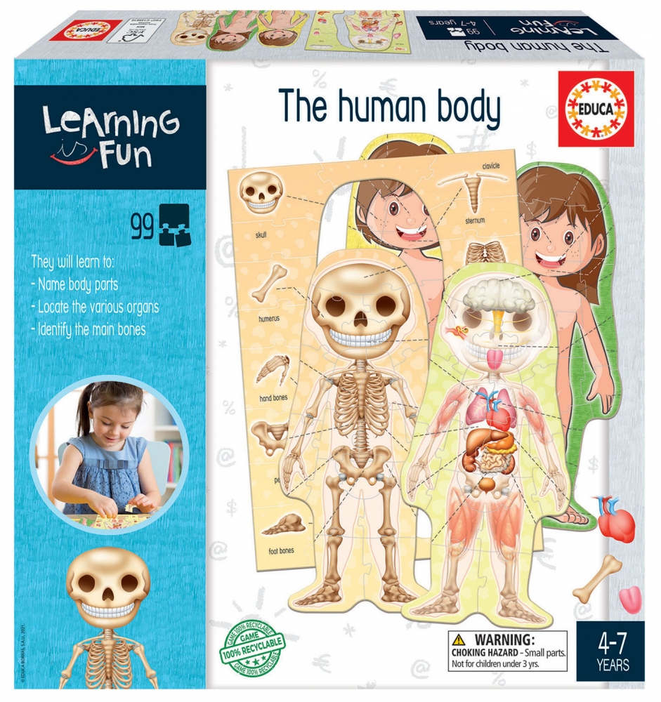 Puzzle pentru copii Educa din 99 de piese - Corp uman