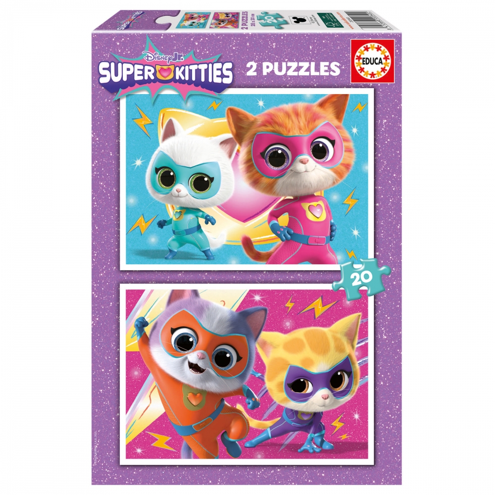 Puzzle, Educa, Super Pisici 2 x 20 piese