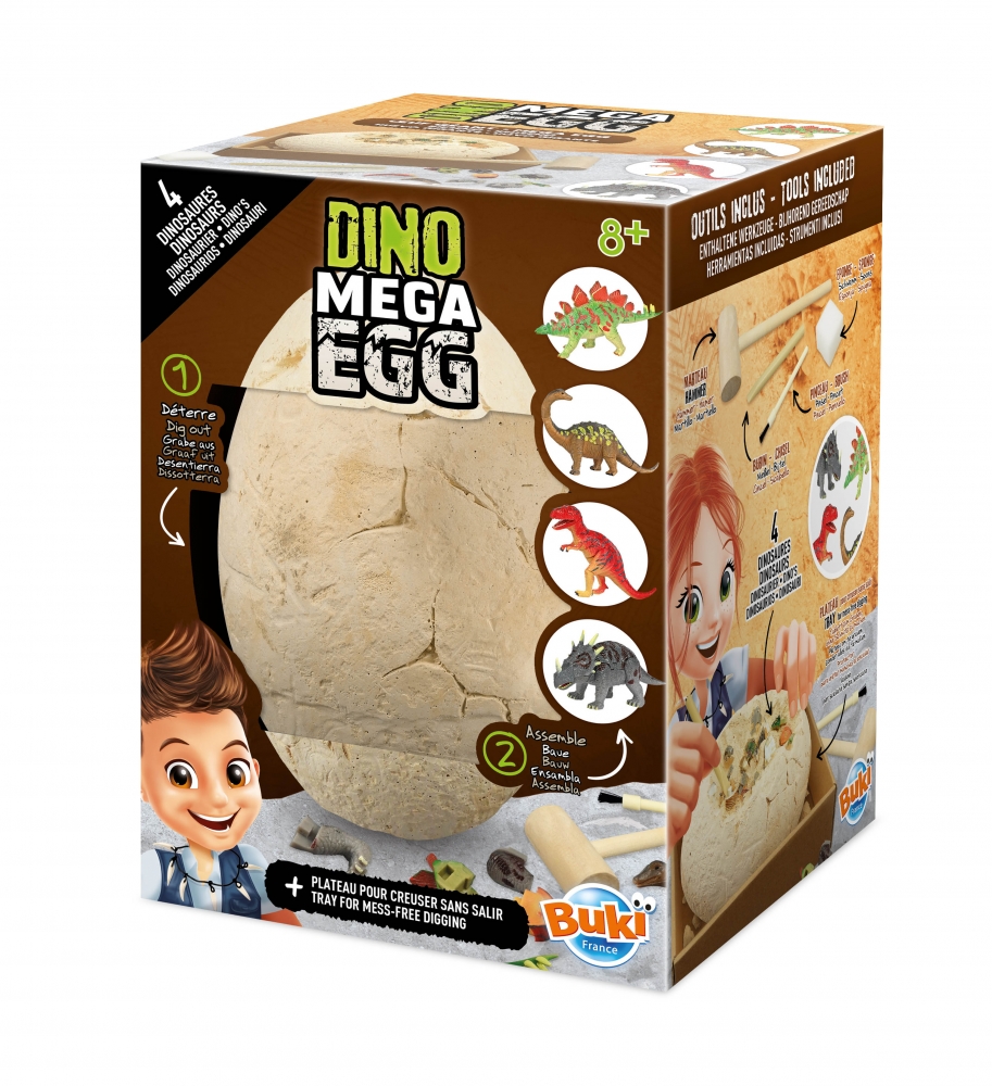 Kit de cercetare, Buki France, Mega Dino Egg cu dinozaur de asamblat