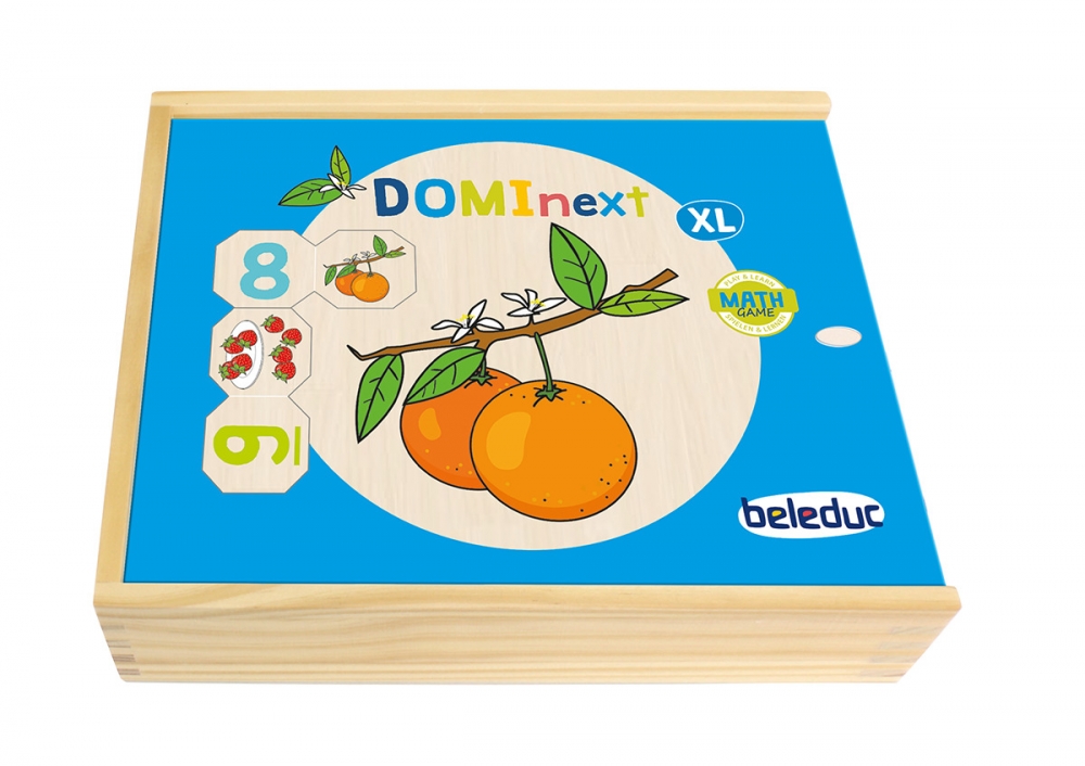Joc de societate din lemn, Beleduc, Domino, Fructe și legume, 32 de piese