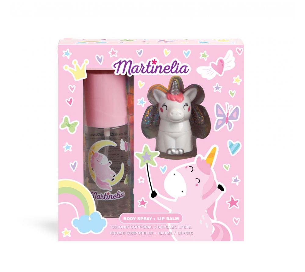 Set Spray de corp si balsam de buze Unicorn Sweet Dreams, Martinelia, 85 ml