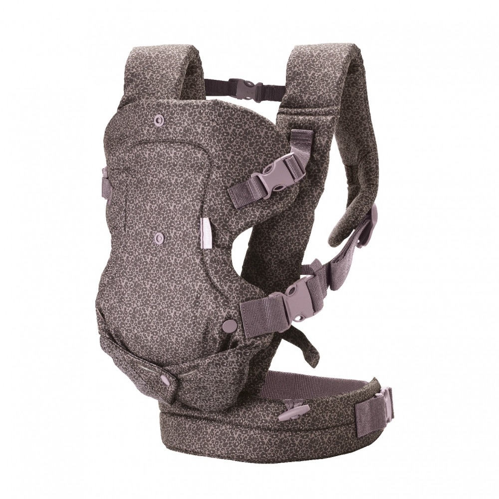 Marsupiu ergonomic pentru bebeluși, Infantino, Flip 4 în 1, Leopard, de la 3,6 la 14,5 kg.