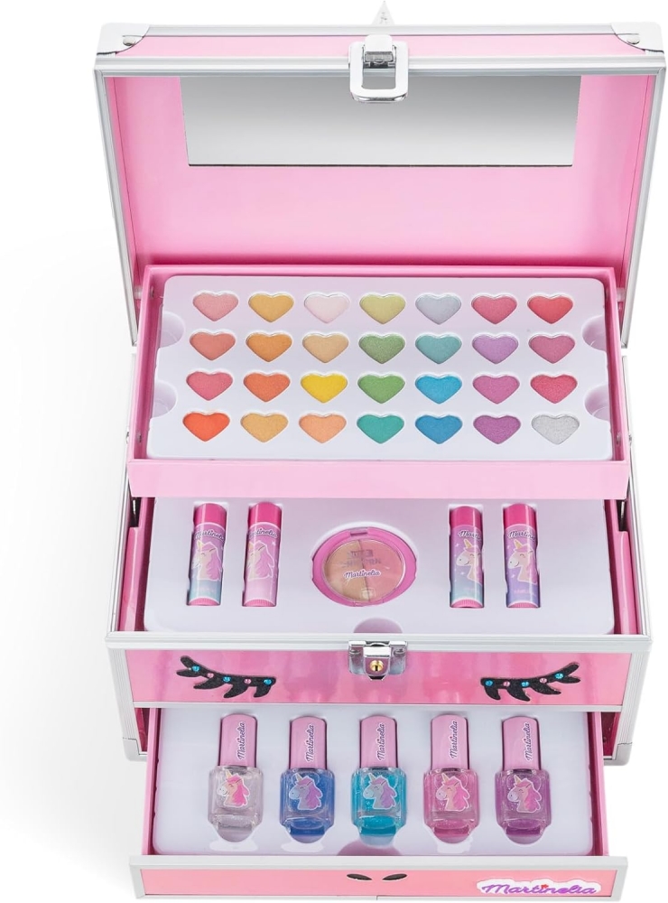 Set cosmetic in valiza, Martinelia, Little Unicorn, 39 piese
