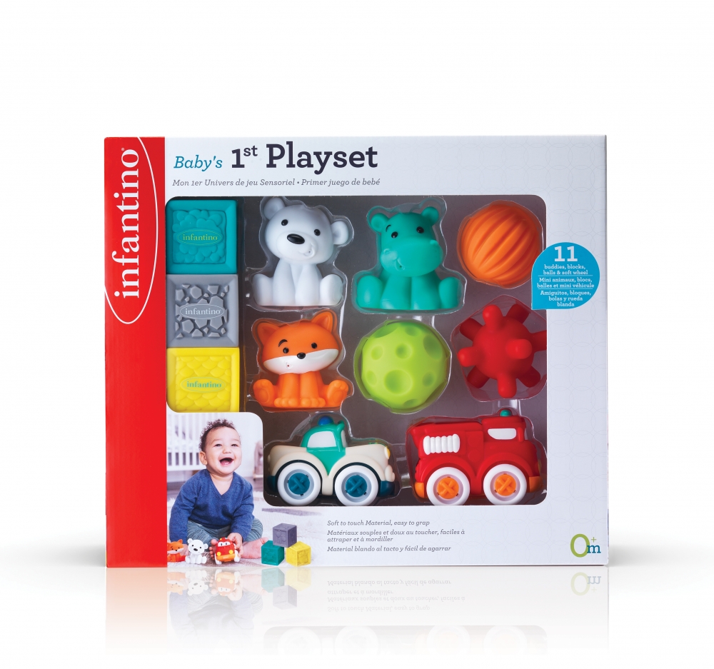 Set de jucării pentru bebeluși, Infantino, Primul meu set, 11 piese