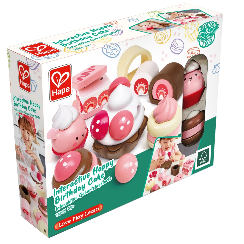 Set din lemn pentru copii, Hape, Desert Capsuni, 7 piese