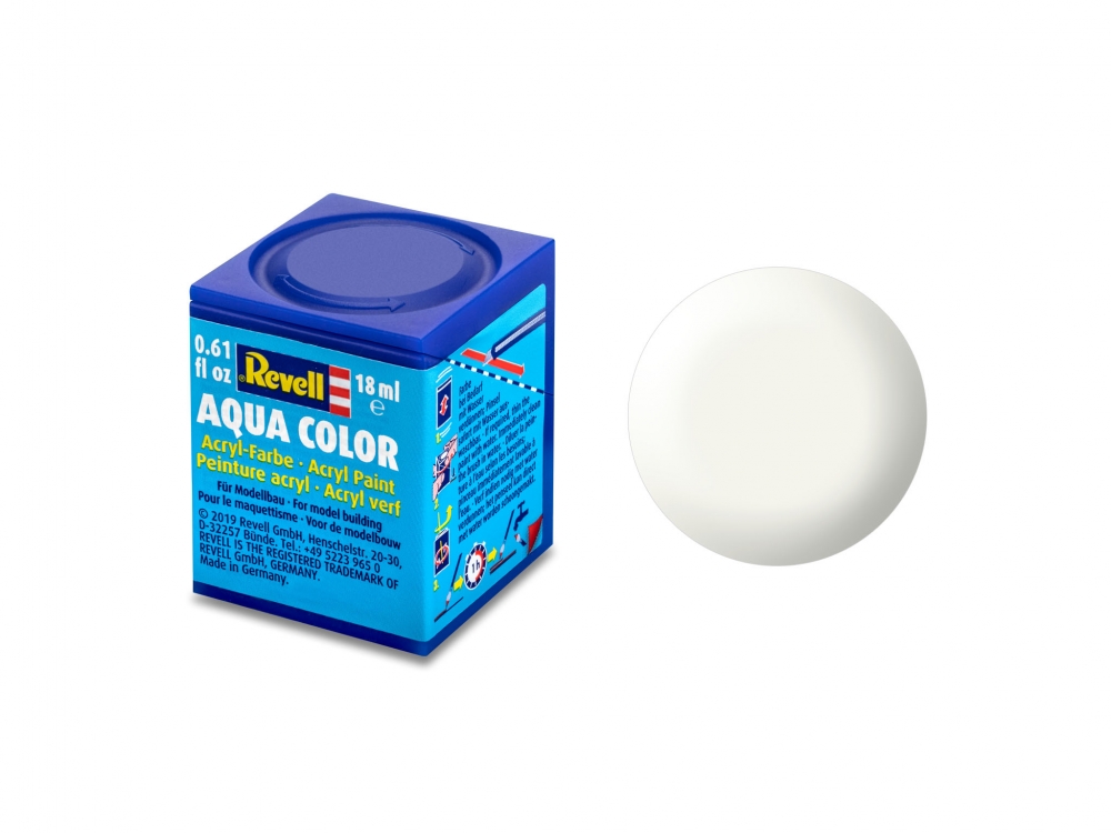 Vopsea acrilică, Revell, Aqua Color, Alb mătăsos, 18 ml