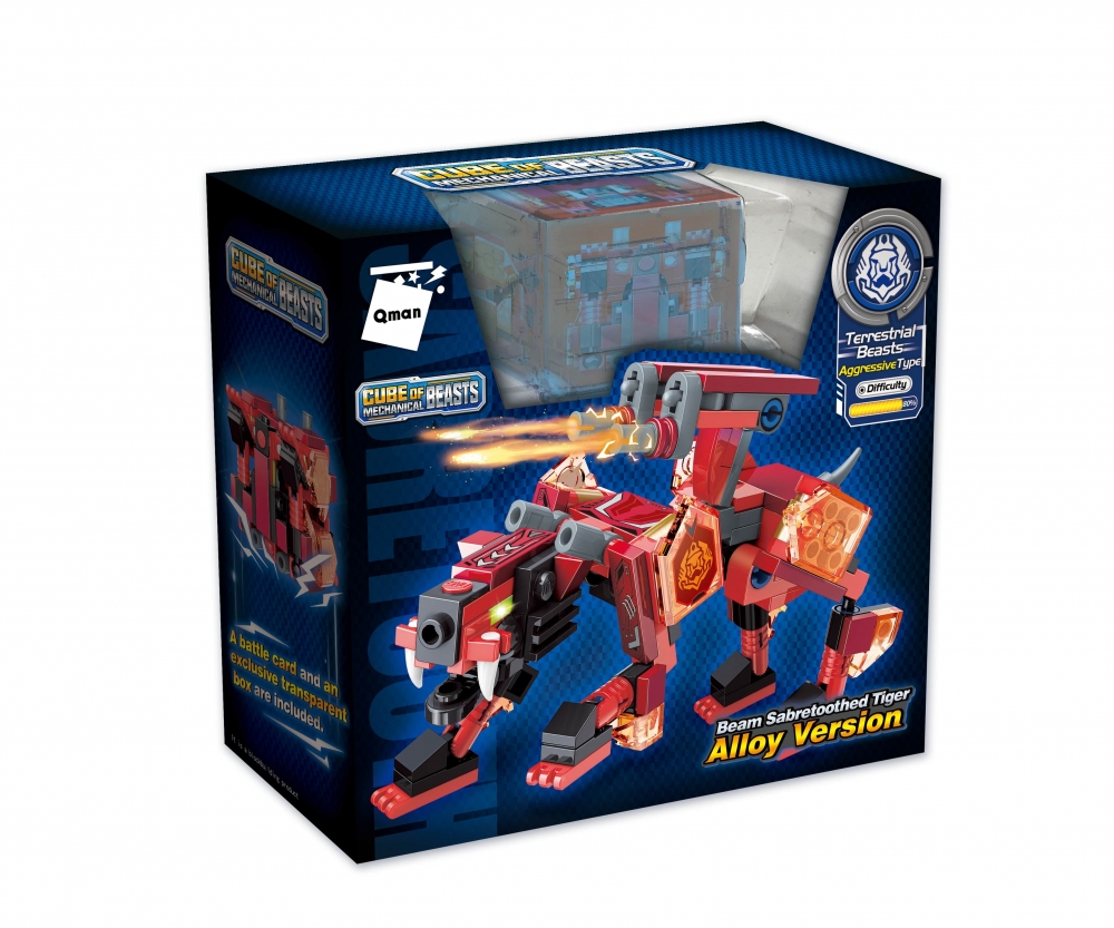 Set constructie, Qman, Mechanical Beasts, Tigru cu dinti de sabie, 145 piese
