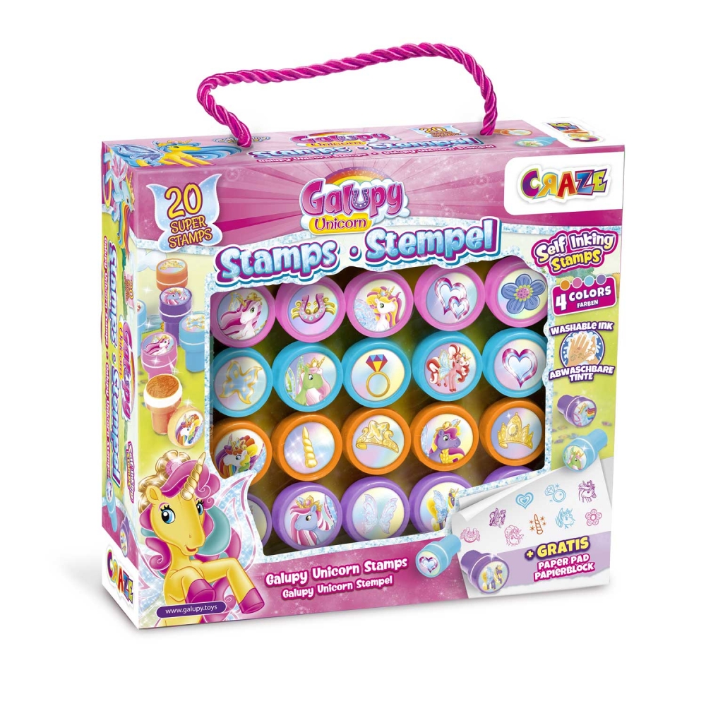 Set de timbre, Craze, Galupy Unicorn, 20 piese