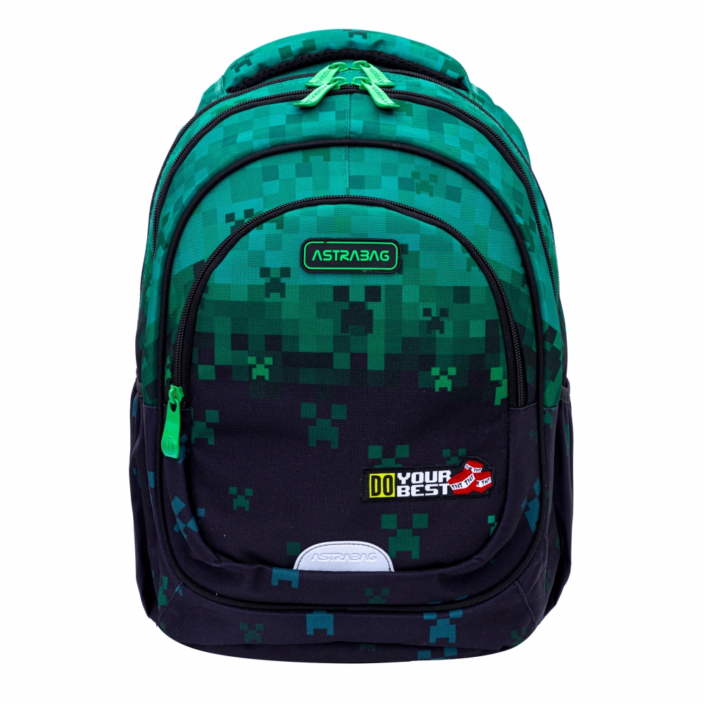 Rucsac scolar ASTRA, 3 compartimente, 2 buzunare exterioare, culoare multicolor, 39x28x15cm, capacitate 20l