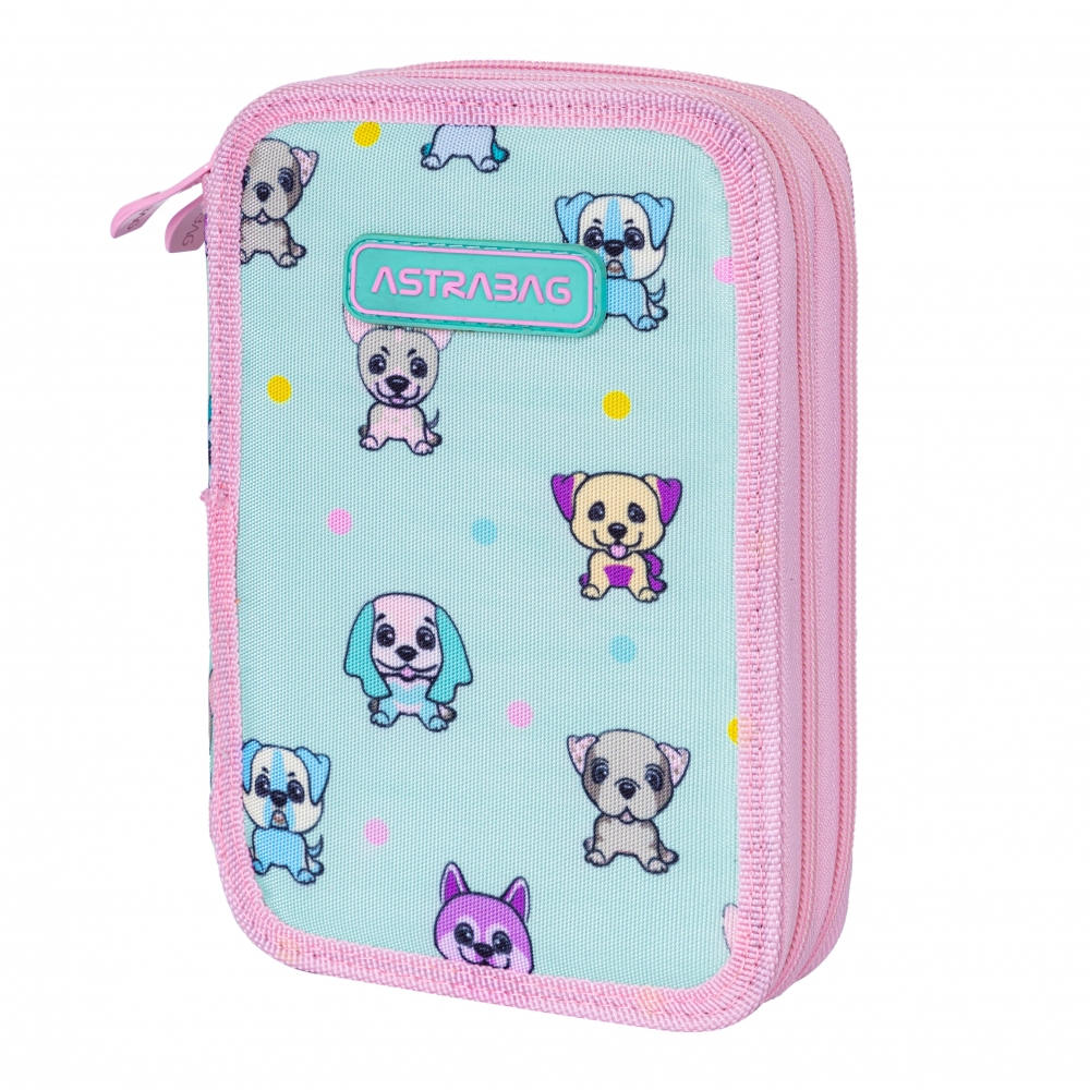 Geantă de toaletă dublă fără accesorii ASTRABAG Dogs, AC2, 20,5 x 13 x 4,5 cm
