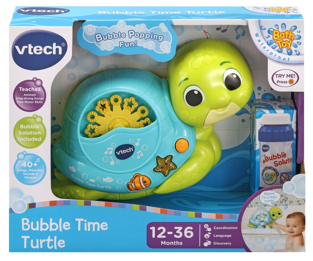 Jucarie interactiva de baie, Vtech, Testoasa muzicala pentru bule, 7 x 19 x 12 cm