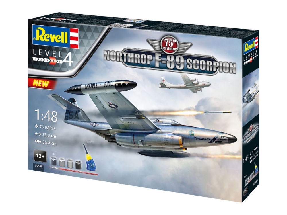 Set model de asamblare, Revell, Northrop F-89 Scorpion 75th Anniversary, 75 piese