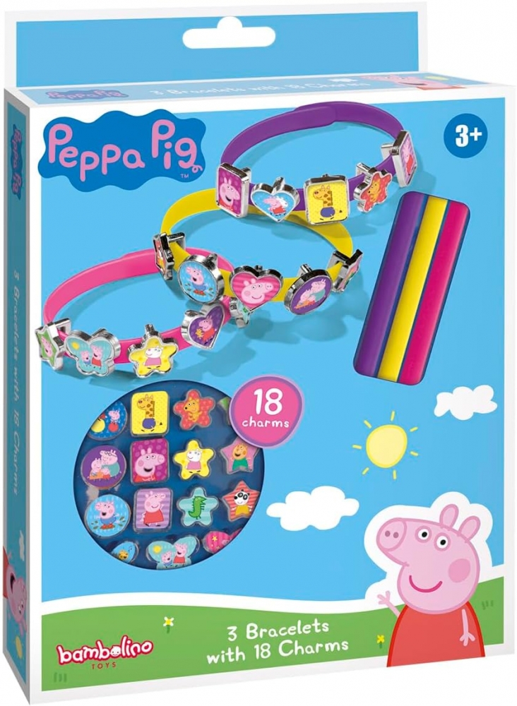 Set creativ, Totum, Peppa Pig, bratari DIY, 3 piese