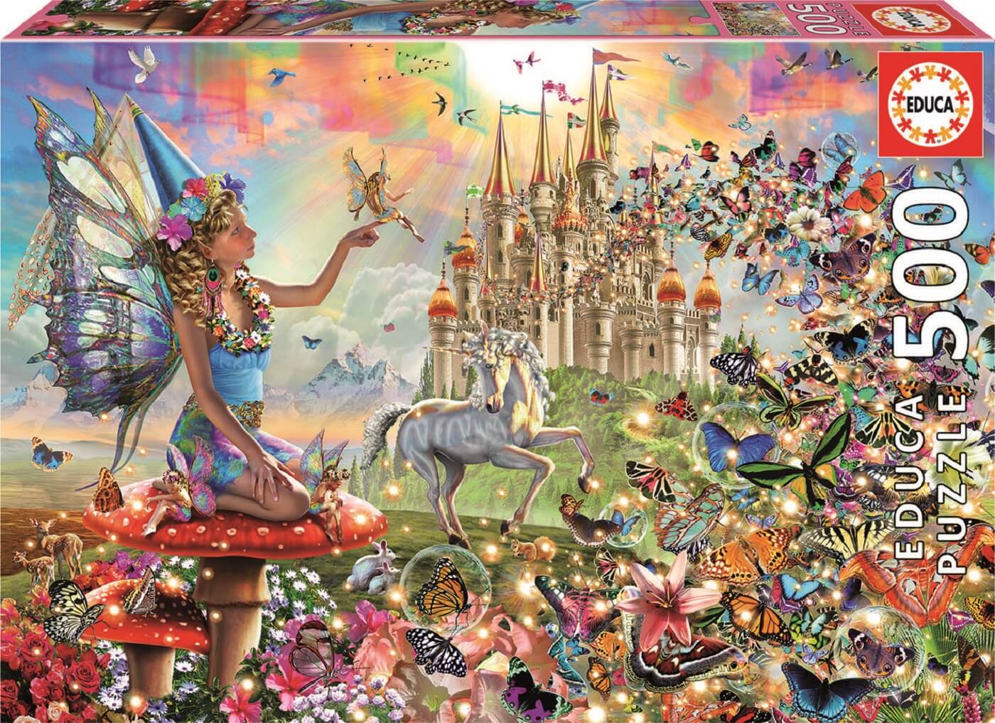 Puzzle, Educa, Zână și Fluturi, 500 de piese