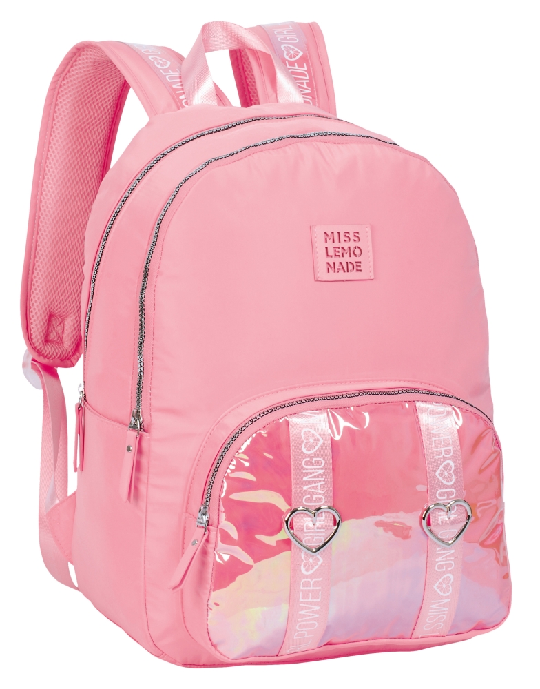 Rucsac scoala, Miss Lemonade, Holo, 45 x 34 x 16 cm, Roz
