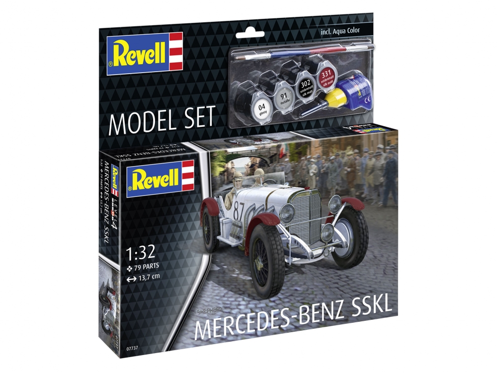 Machetă de asamblat, Revell, mașină Mercedes-Benz SSKL, cu accesorii, 79 de piese