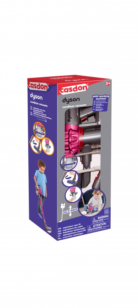 Jucărie interactivă, Casdon, Dyson, Aspirator fără fir, Roz
