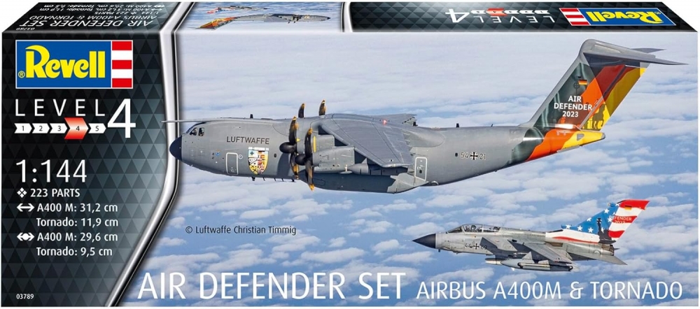 Set Air Defender Airbus A400M & Tornado, Revell, 1/144, Fara vopsea, +12 ani