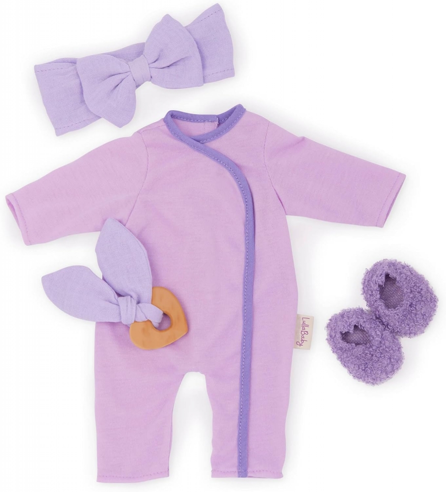 Set de accesorii pentru papusi, Battat, Lulla Baby, haine de dormit, 4 piese, roz