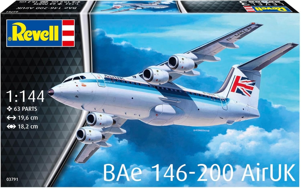 Aeromacheta Revell, BAe 146-200, 4 motoare, multicolor, 1:144
