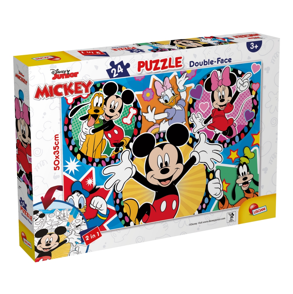 Puzzle, Lisciani, Mickey Mouse, Puzzle cu două fețe 24 piese