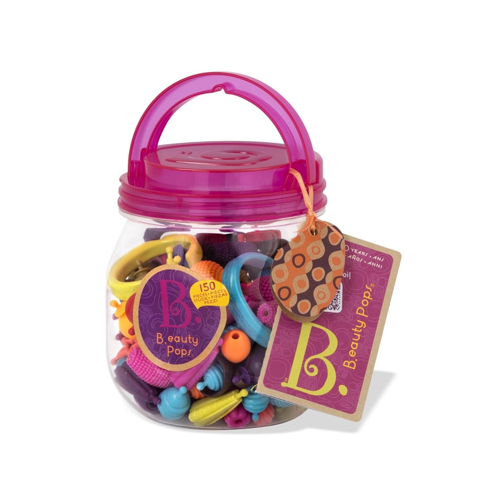 Set creativ, Battat, margele Pop Art multicolore, 150 piese