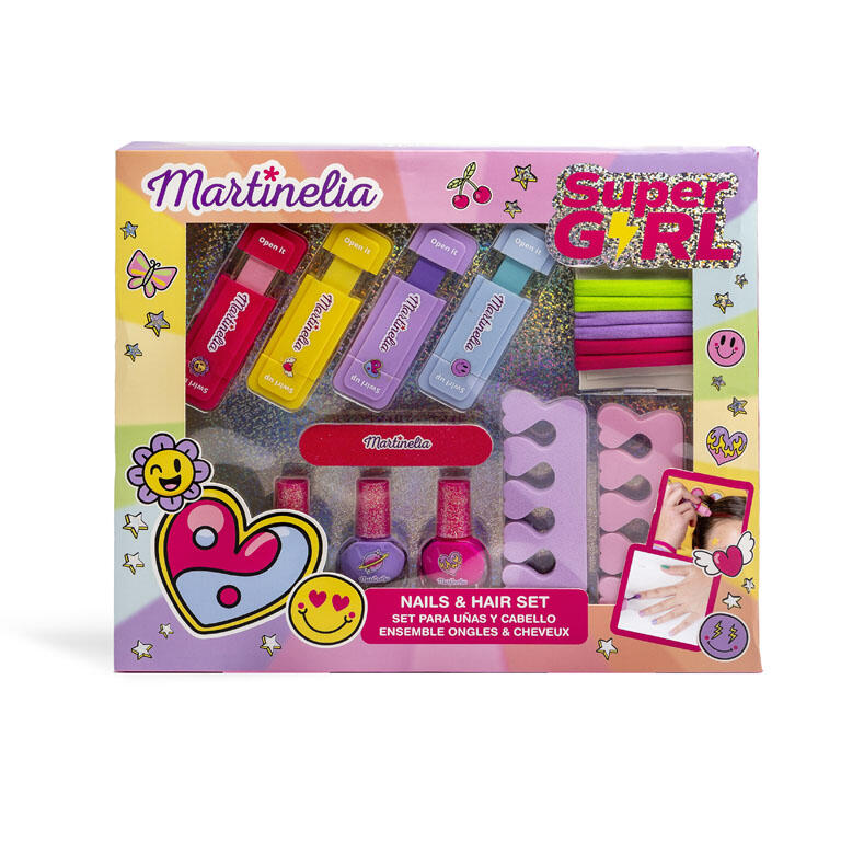 Set cosmetice, Martinelia, Super Girl, Set unghii și păr, 16 piese