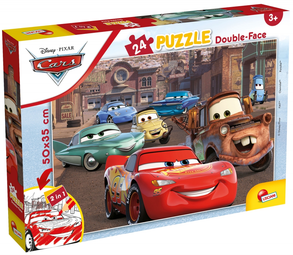 Puzzle, Lisciani, Masini, Puzzle cu doua fete 24 piese