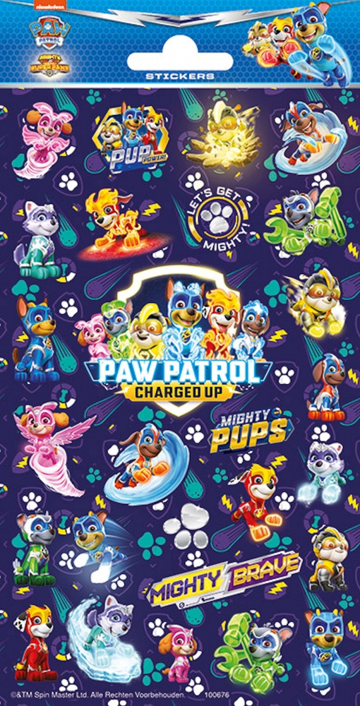 Set autocolante, Totum, Paw Patrol, Mighty Puppies, 25 piese