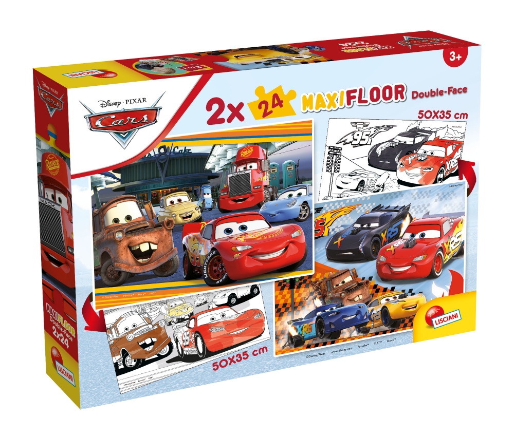 Puzzle, Lisciani, Masini, Puzzle cu doua fete 2 x 24 piese