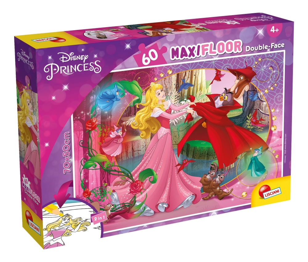 Puzzle, Lisciani, Aurora Frumoasa Adormita, Puzzle fata-verso 60 piese