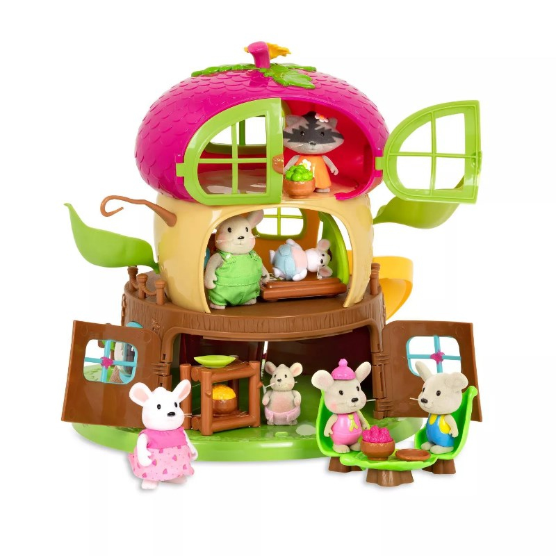 Set de joacă, Battat, Li′l Woodzeez, Acorn Tree House, 19 piese
