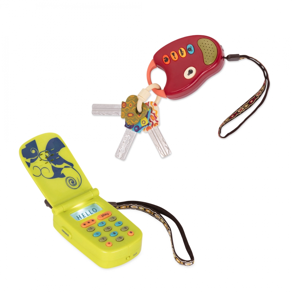 Set telefon interactiv pentru copii si telecomanda cheie, Battat, 2 piese