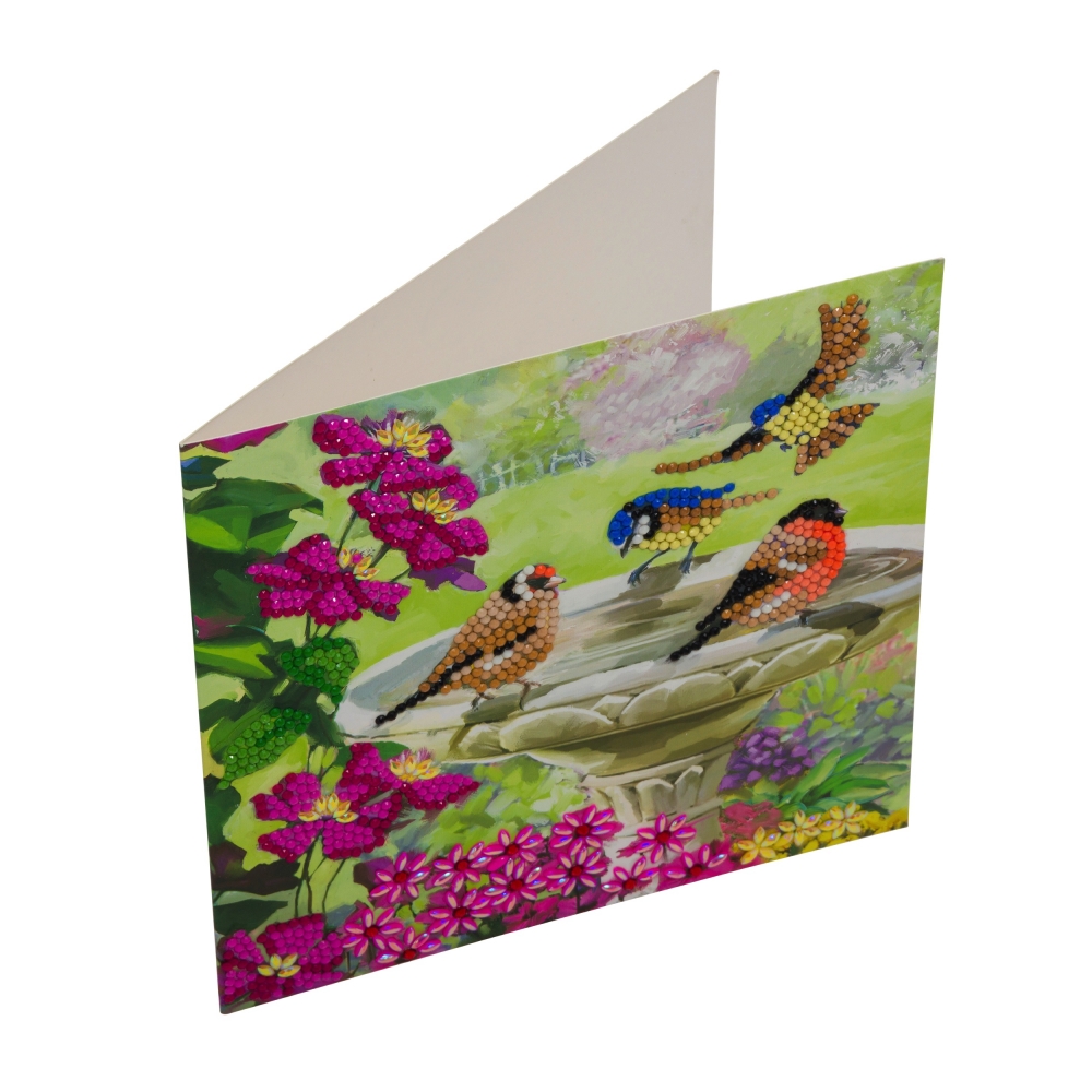 Set creativ tablou cu cristale, Craft Buddy, Pasari, 18 x 18 cm