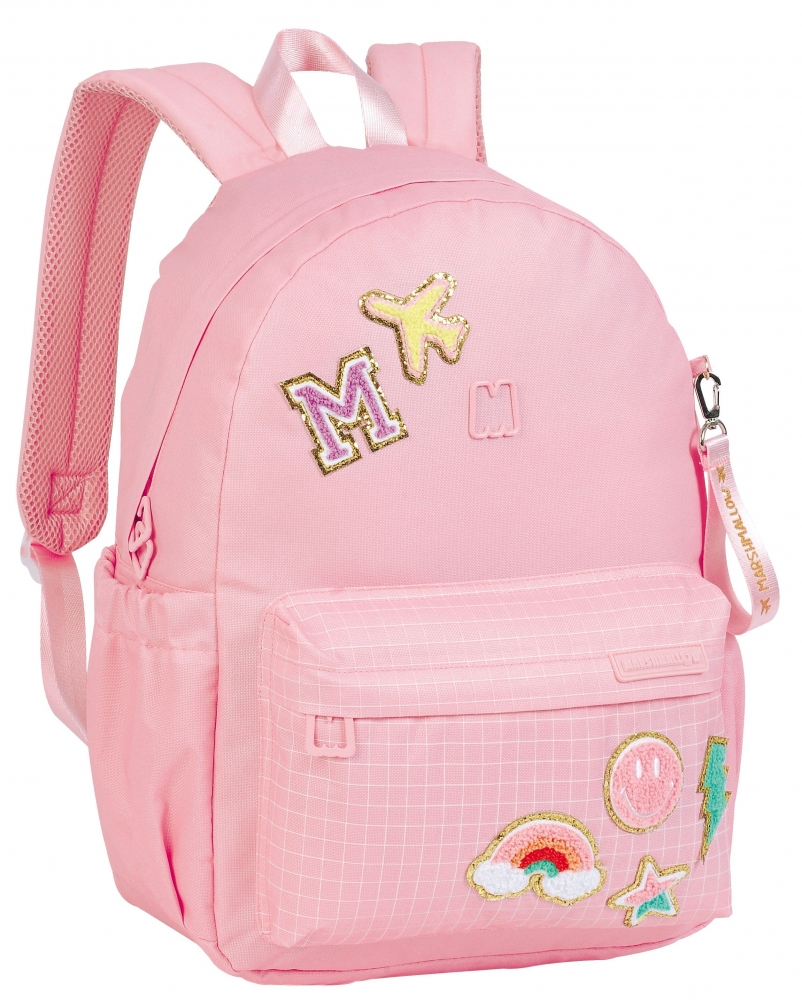 Rucsac scoala, Marshmallow, Chenill, 43 x 31 x 16 cm, Roz